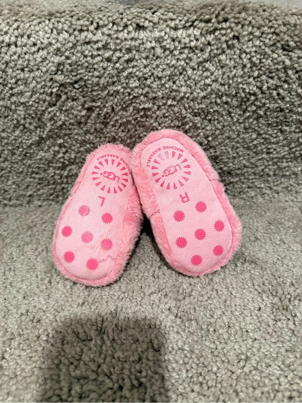 UGG Kids Plush Pink Slip-On Slippers